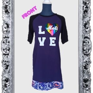 New York Mets dress w/ rainbow metallic logos M